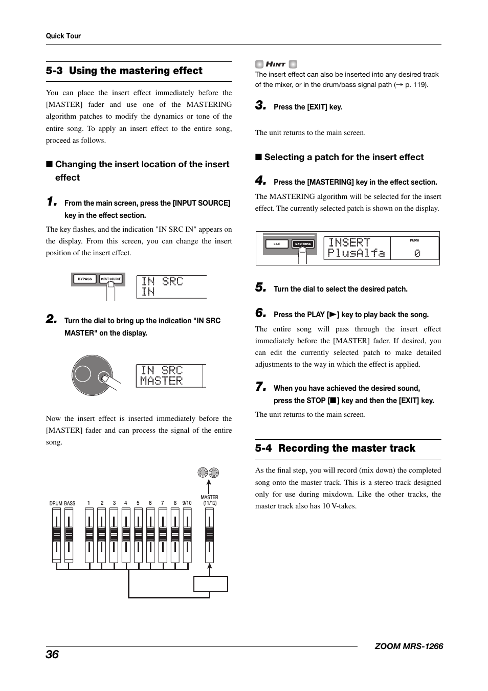Insert insert plusalfa plusalfa | Zoom MRS-1266 User Manual | Page 36 / 192