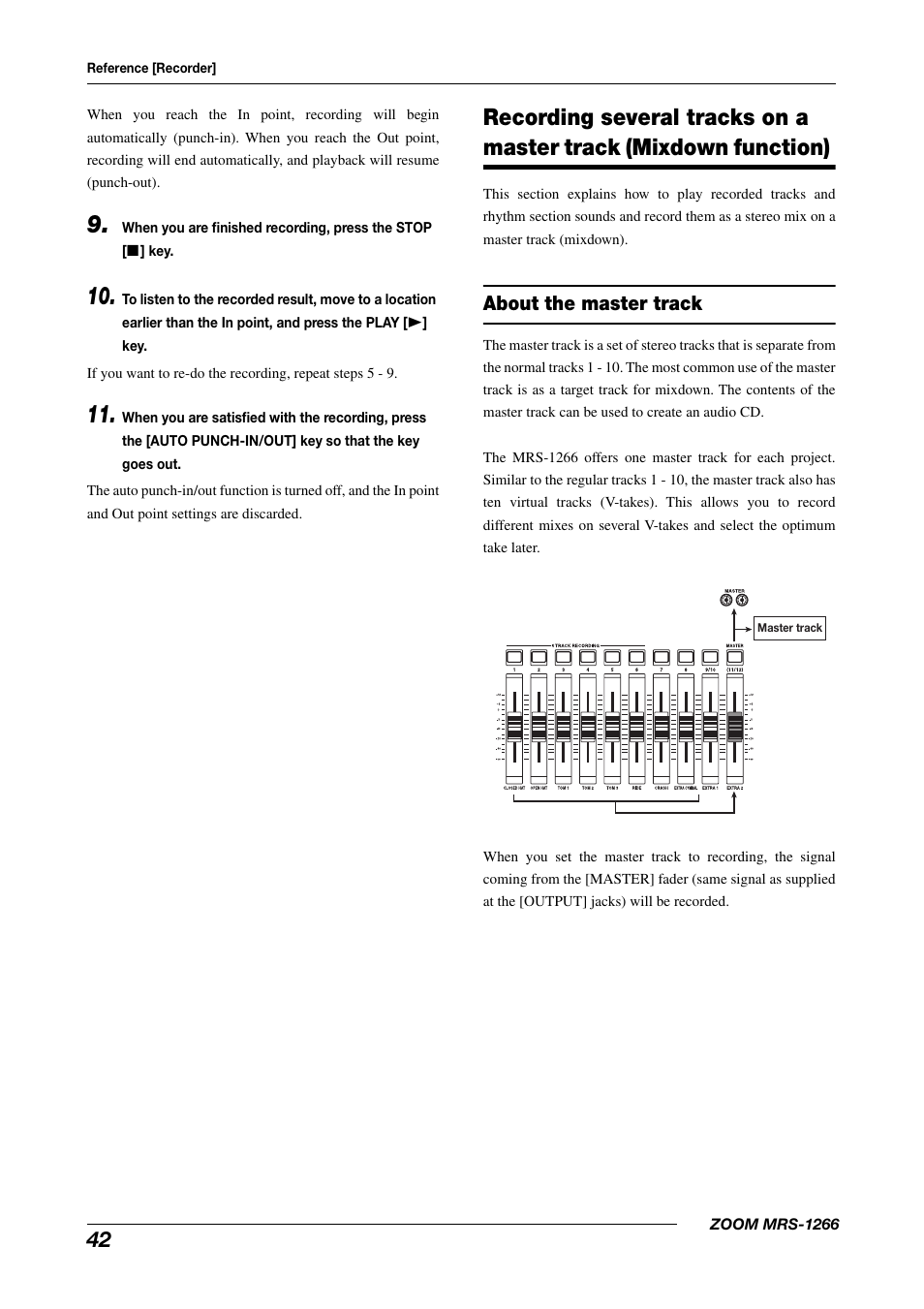 About the master track | Zoom MRS-1266 User Manual | Page 42 / 192