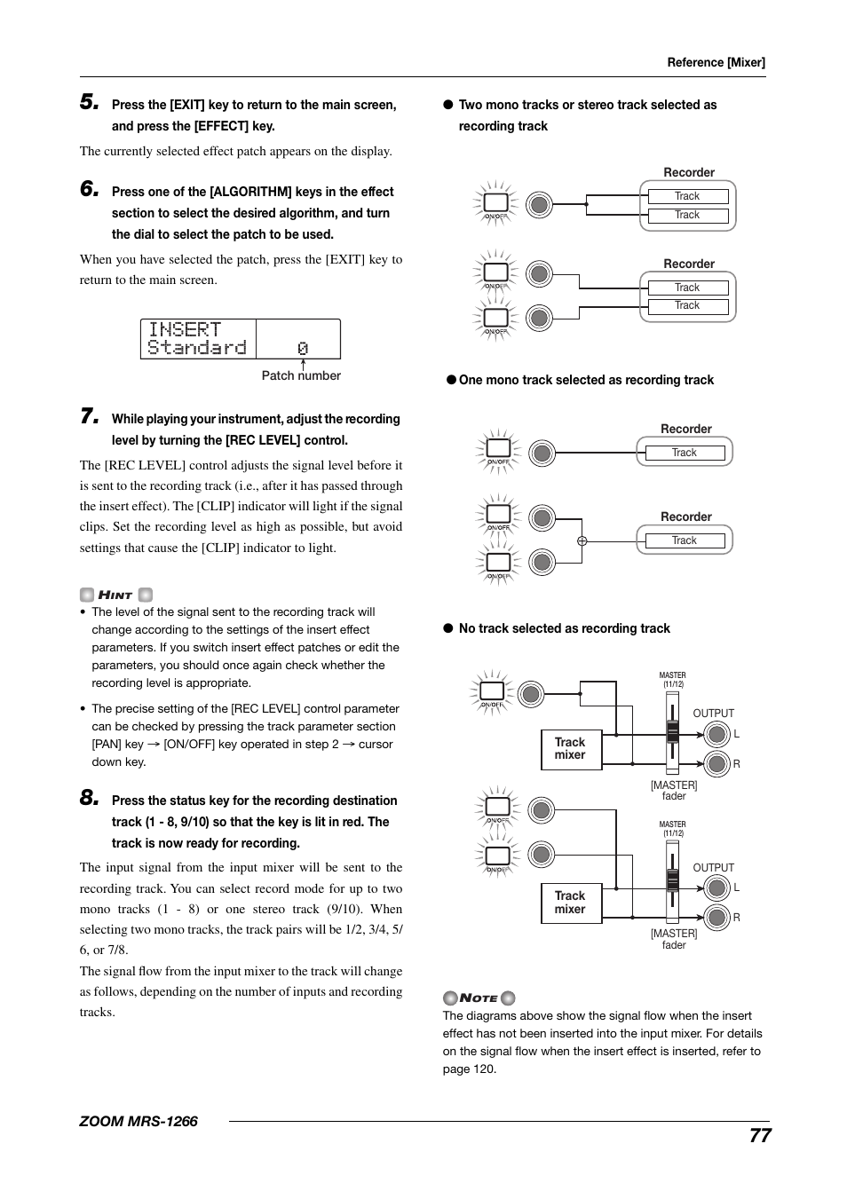 Insert insert standard standard | Zoom MRS-1266 User Manual | Page 77 / 192