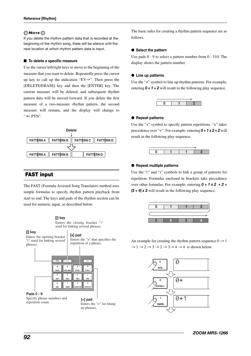 Fast input | Zoom MRS-1266 User Manual | Page 92 / 192