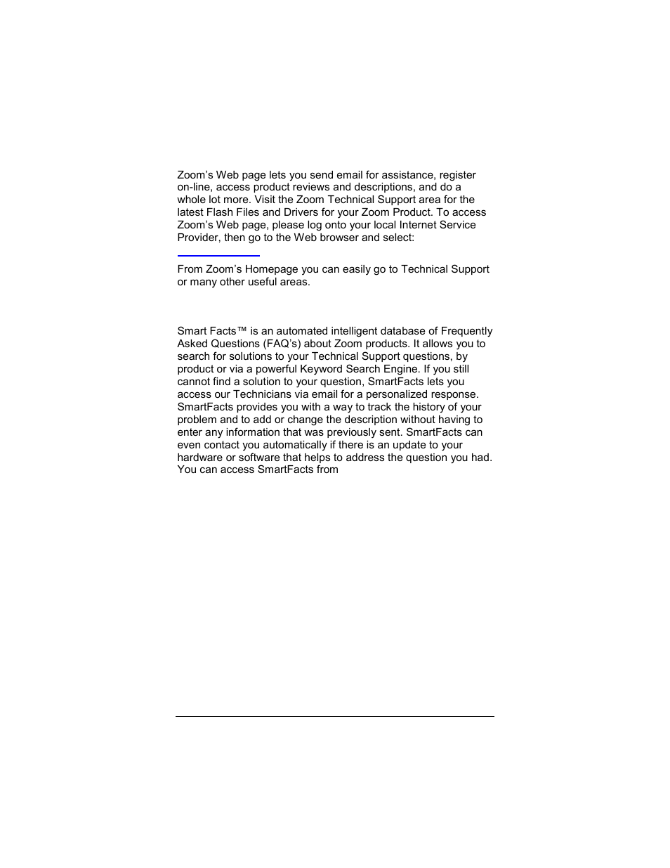 World wide web, Smart facts™ q&a search engine (english only), Smart facts | Zoom 4412A User Manual | Page 42 / 48