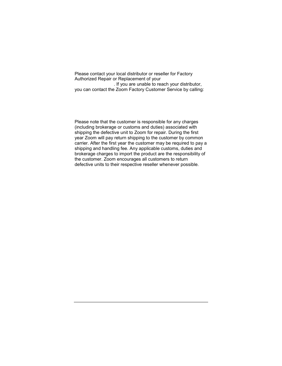 Return of defective units | Zoom 4412A User Manual | Page 44 / 48