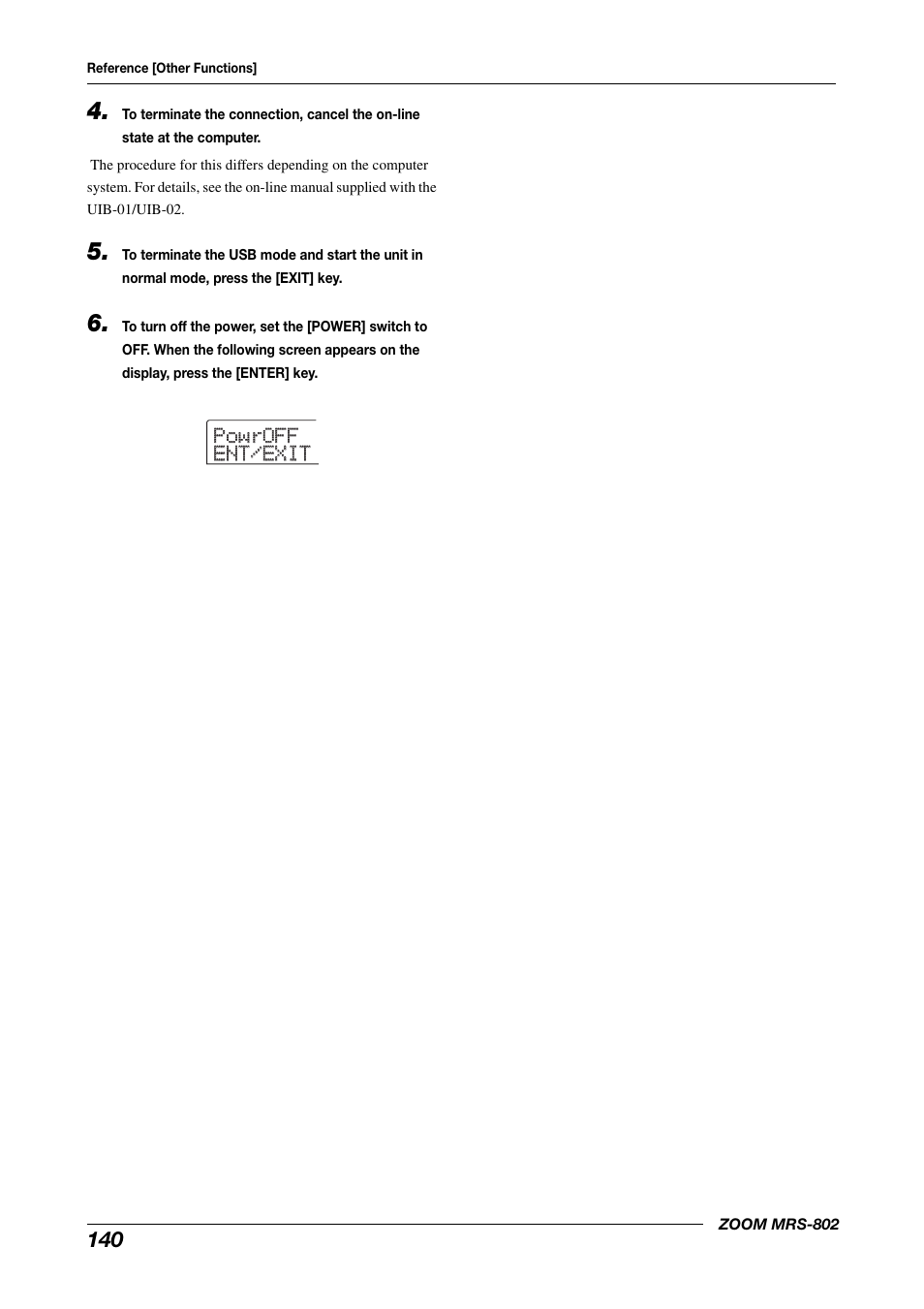 Powroff powroff ent/exit ent/exit | Zoom MRS-802 User Manual | Page 140 / 172