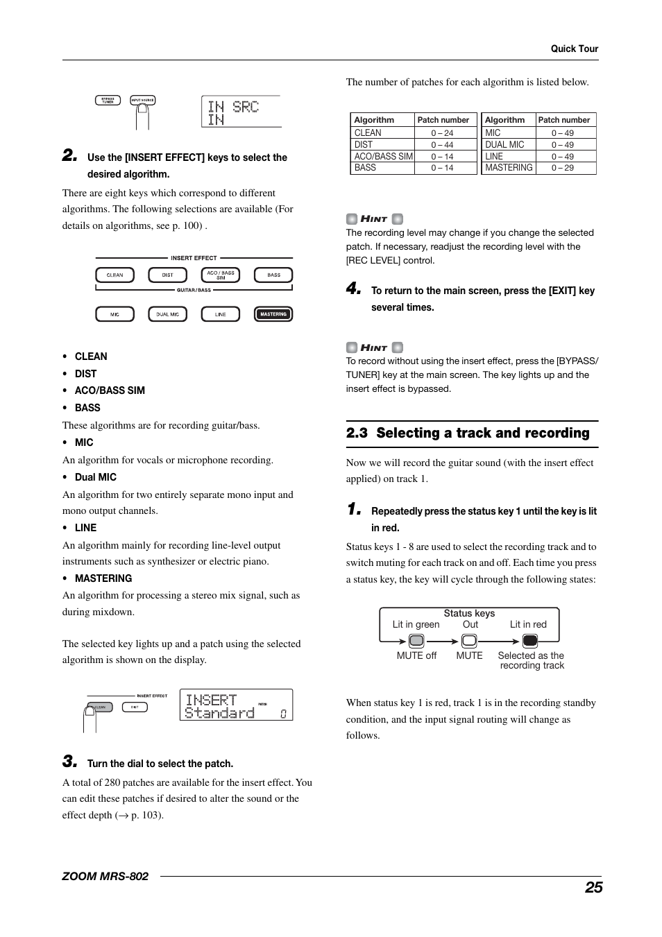 3 selecting a track and recording | Zoom MRS-802 User Manual | Page 25 / 172