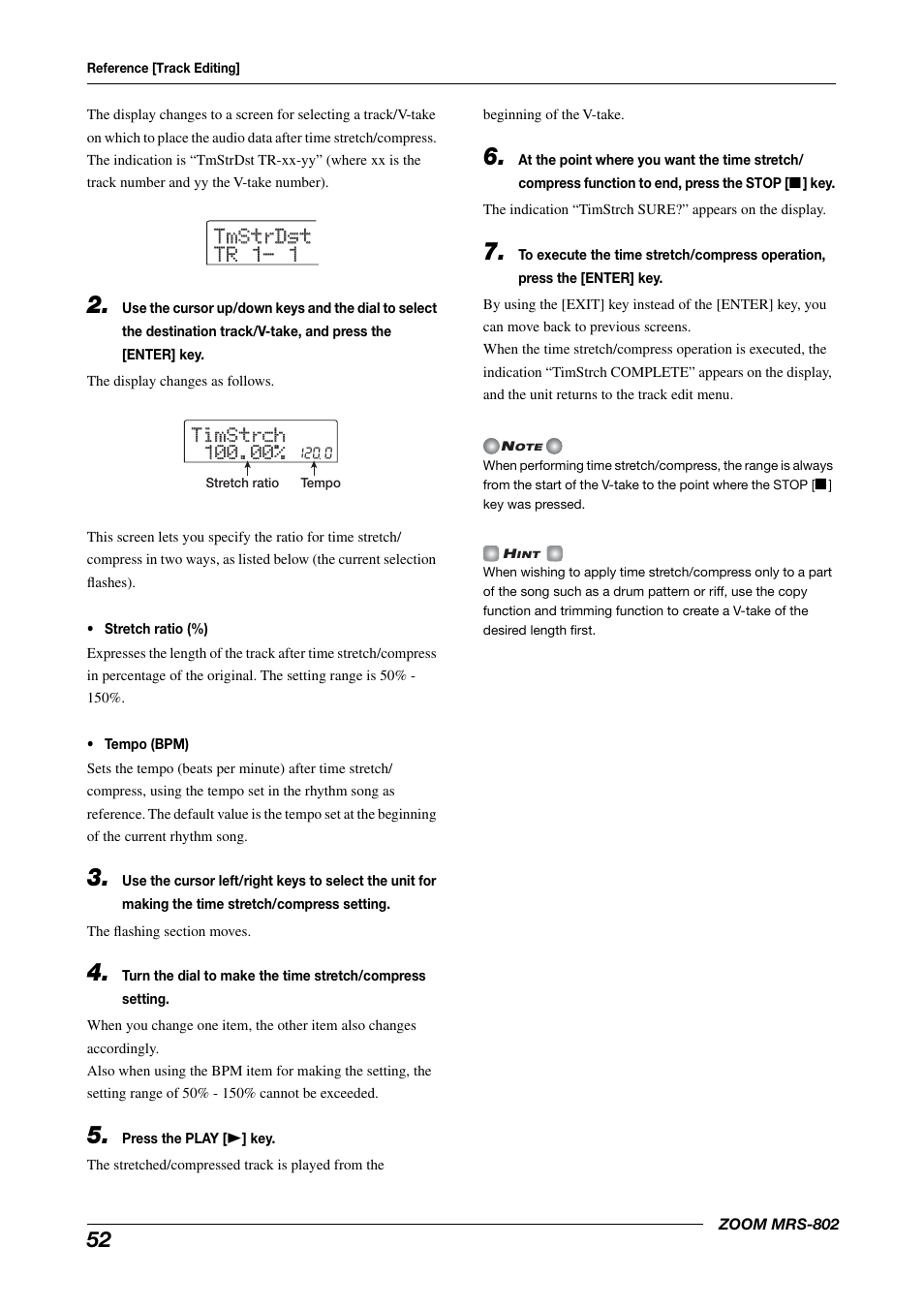 Tmstrdst tmstrdst tr 1- 1 tr 1- 1 | Zoom MRS-802 User Manual | Page 52 / 172