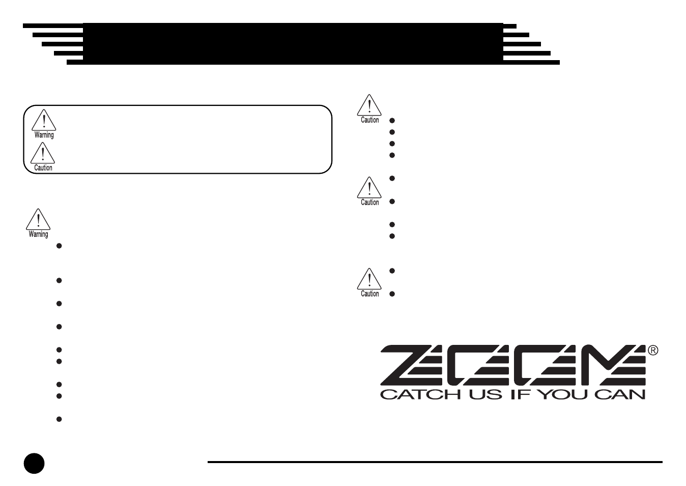 Safety precautions, Zoom power drive pd-01 | Zoom PD-01 User Manual | Page 16 / 16