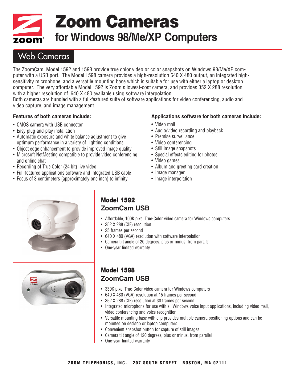 Zoom 1598 User Manual | 2 pages