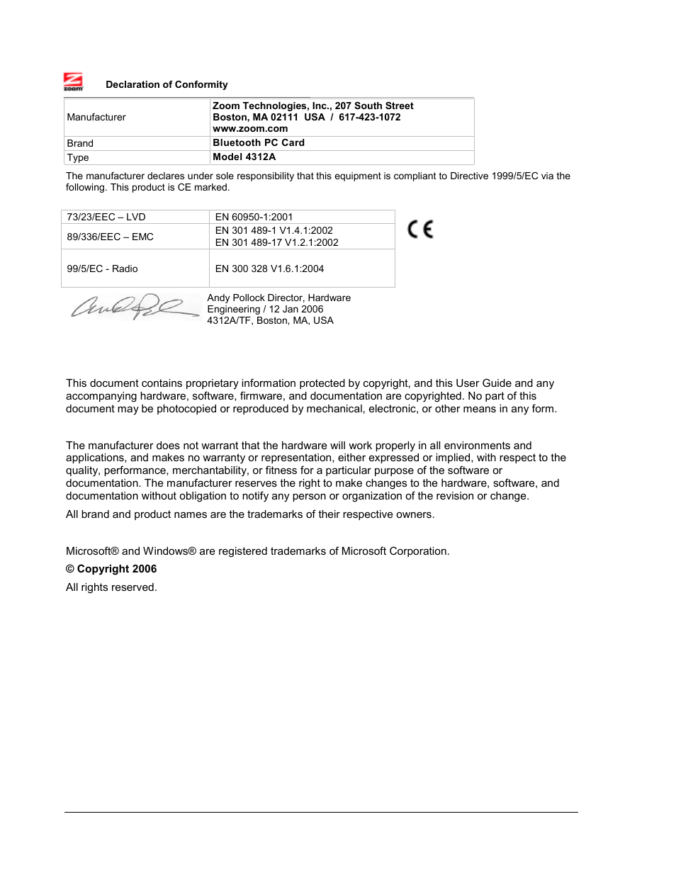 Zoom 4312A User Manual | Page 170 / 170