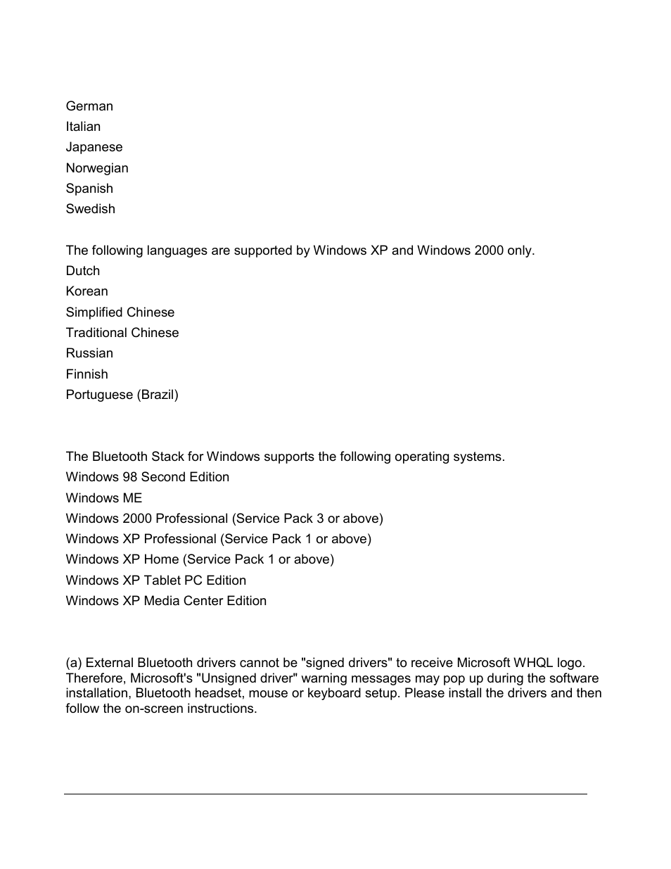 Supported operating systems, Limitations | Zoom 4312A User Manual | Page 7 / 170