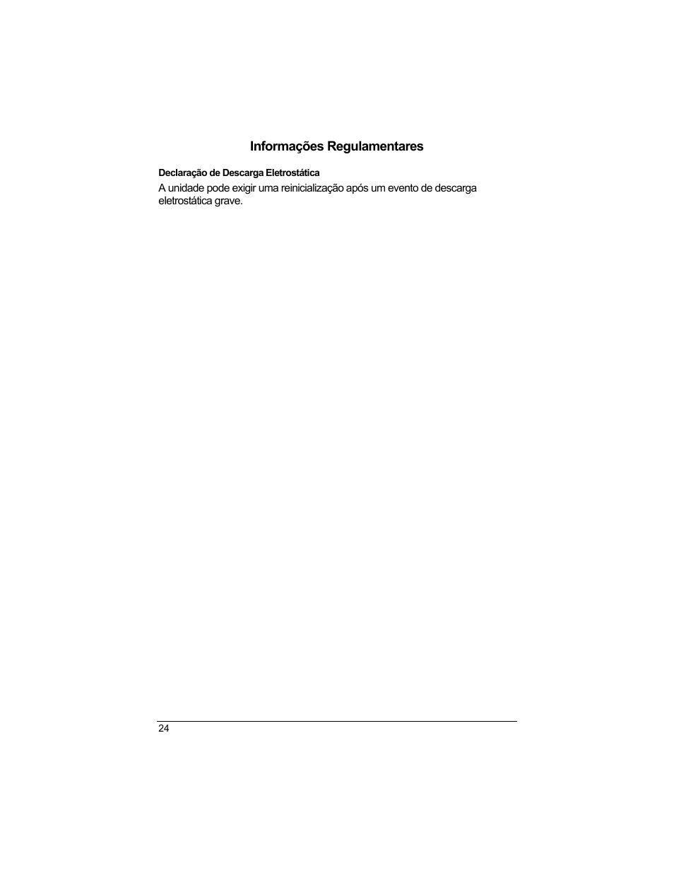 Informações regulamentares, Declaração de descarga eletrostática | Zoom 1640A User Manual | Page 24 / 28