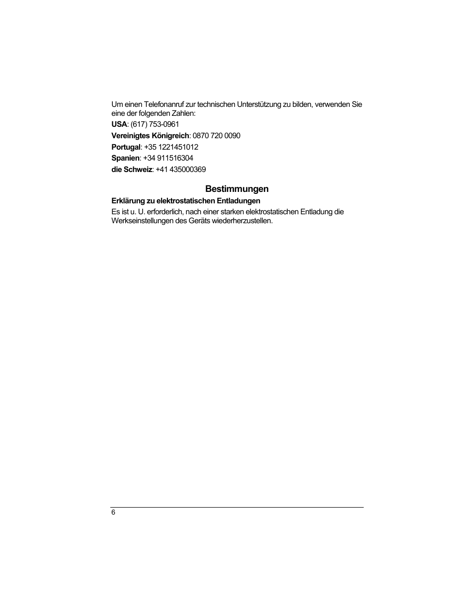 Bestimmungen, Erklärung zu elektrostatischen entladungen | Zoom 1640A User Manual | Page 6 / 28