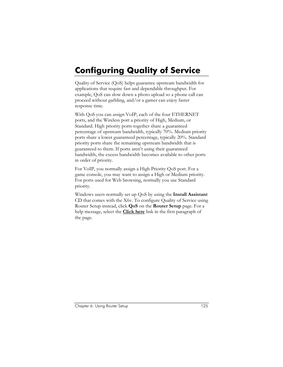 Configuring quality of service | Zoom ADSL X6v 5697 User Manual | Page 125 / 166