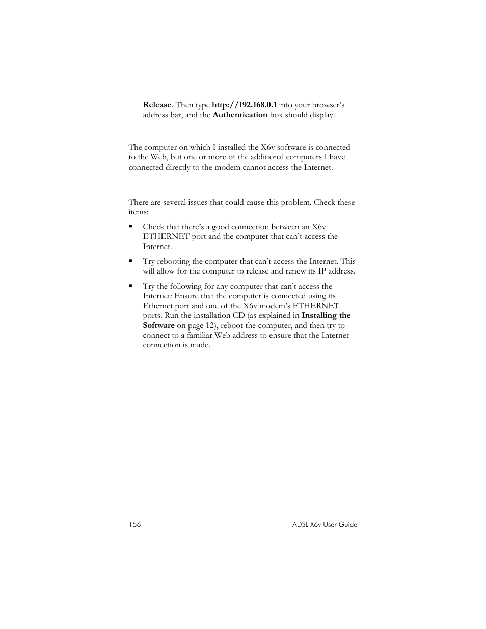 Problem, Solution | Zoom ADSL X6v 5697 User Manual | Page 156 / 166