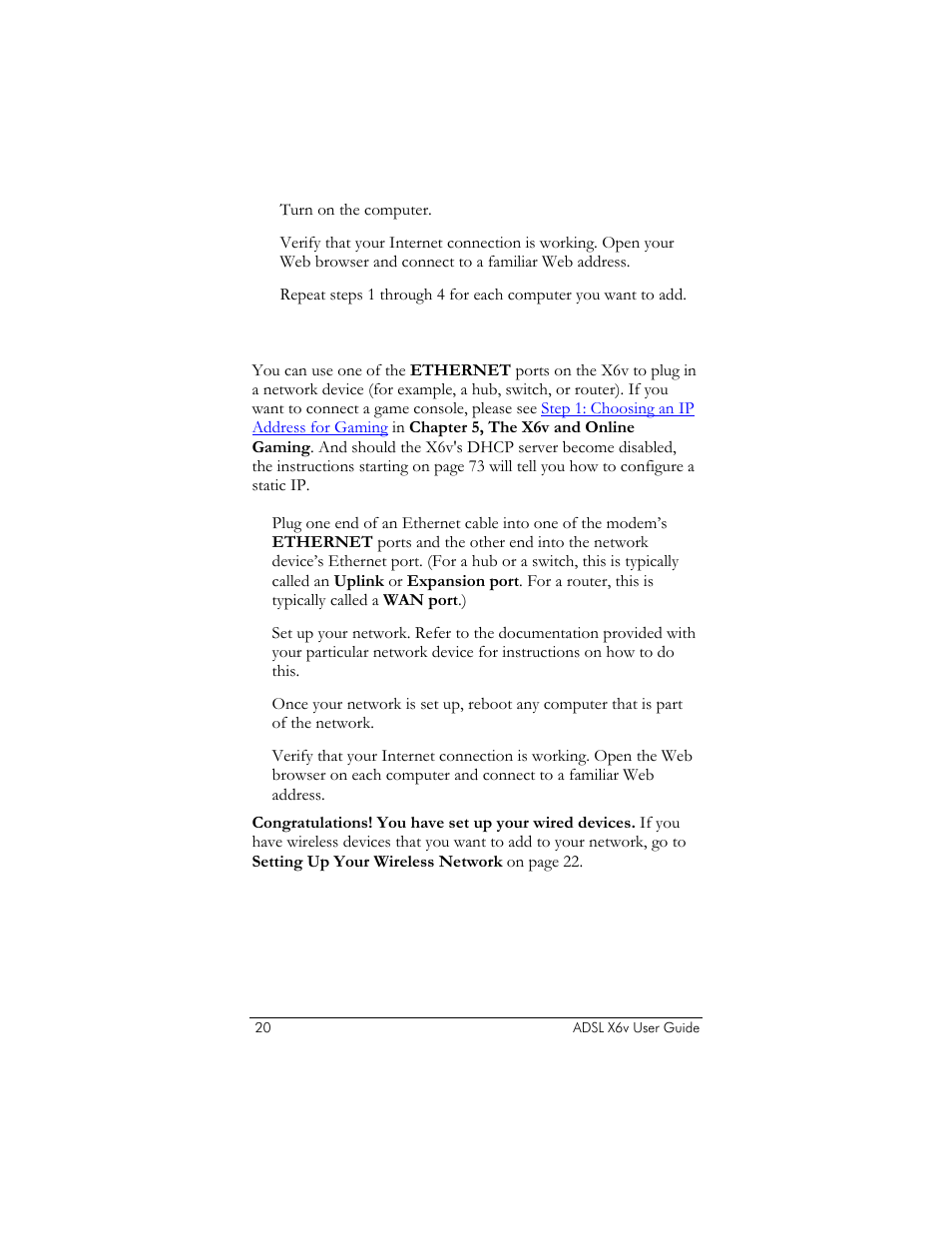 To connect a network device, Ge 20 | Zoom ADSL X6v 5697 User Manual | Page 20 / 166