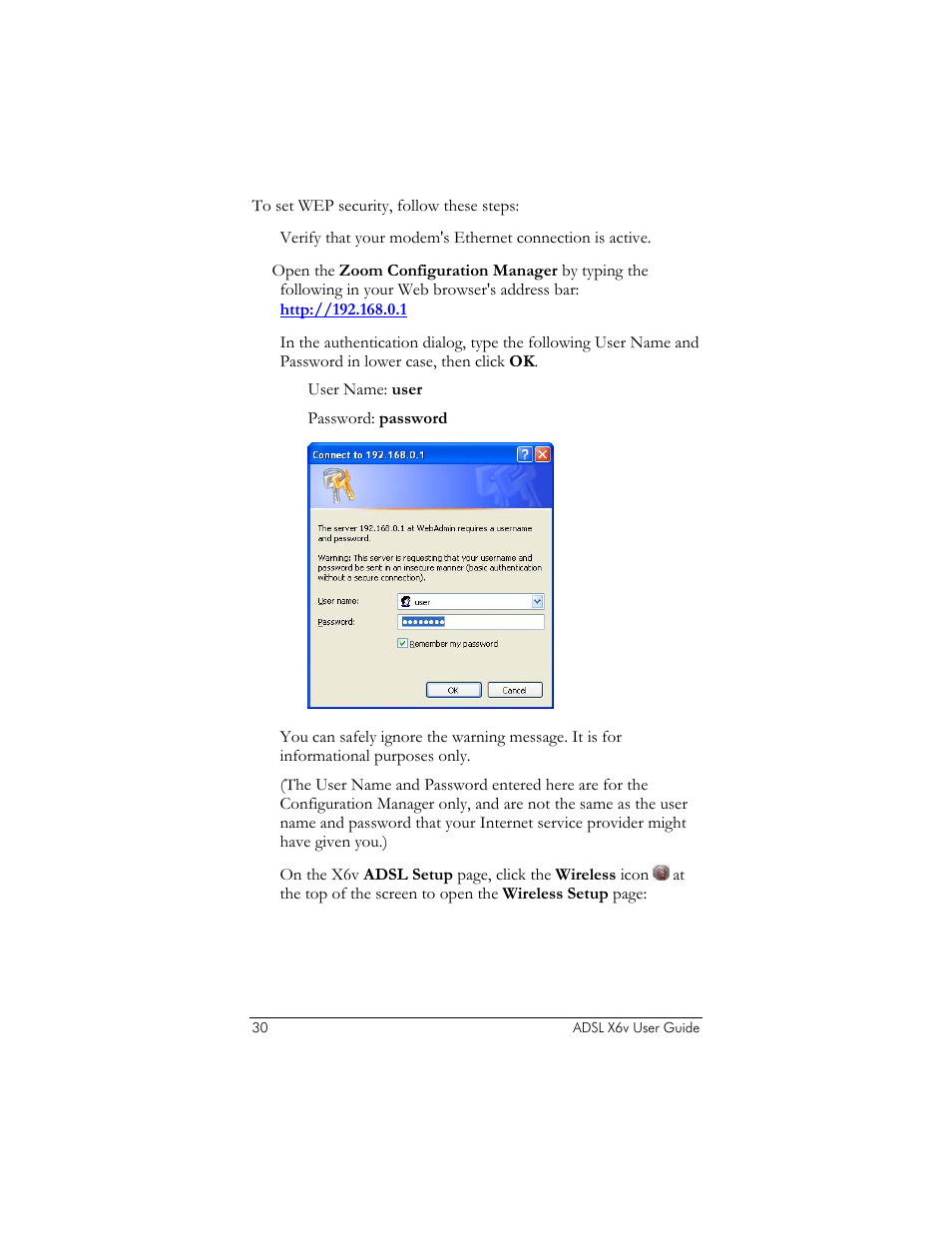 Zoom ADSL X6v 5697 User Manual | Page 30 / 166