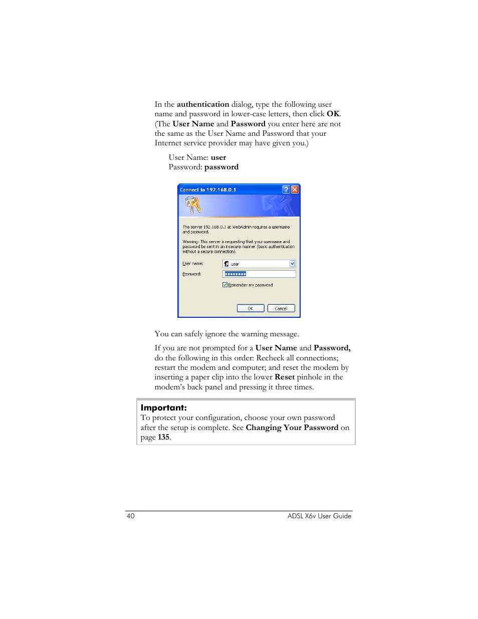 Zoom ADSL X6v 5697 User Manual | Page 40 / 166