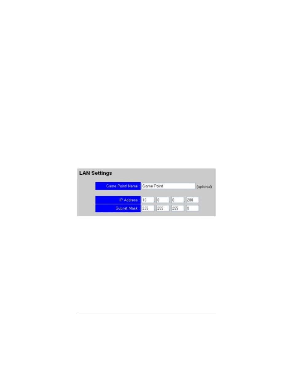 Using the lan settings page | Zoom Game Point! 4420 User Manual | Page 24 / 54