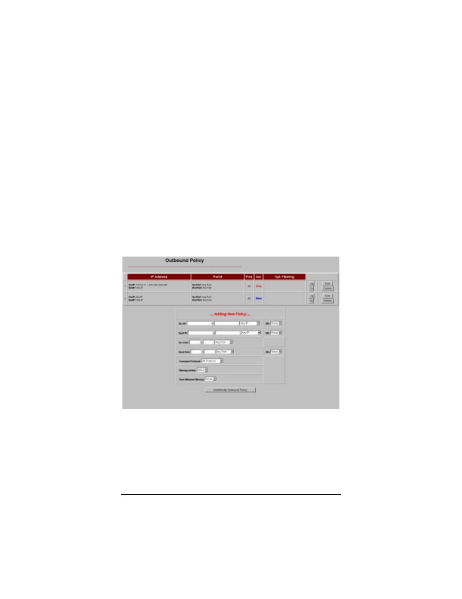 Outbound policies | Zoom X5V User Manual | Page 59 / 80