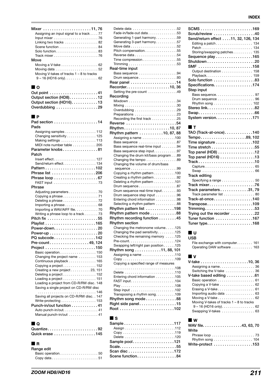 Zoom HD16 User Manual | Page 212 / 213