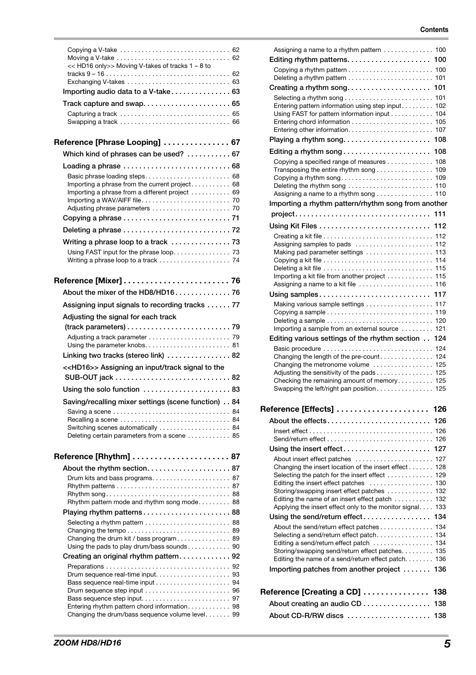 Zoom HD16 User Manual | Page 5 / 213