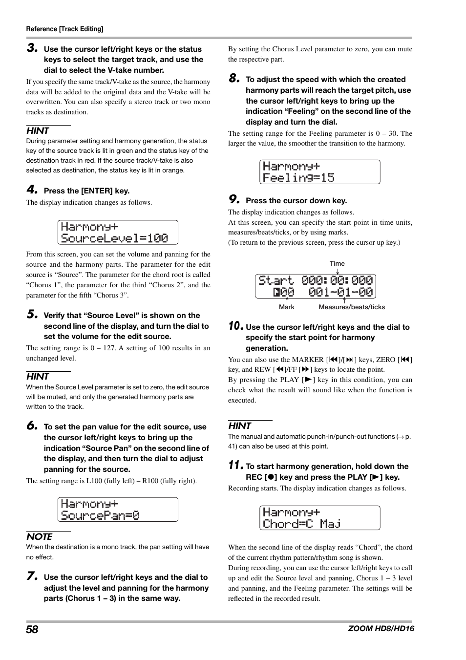 Zoom HD16 User Manual | Page 58 / 213