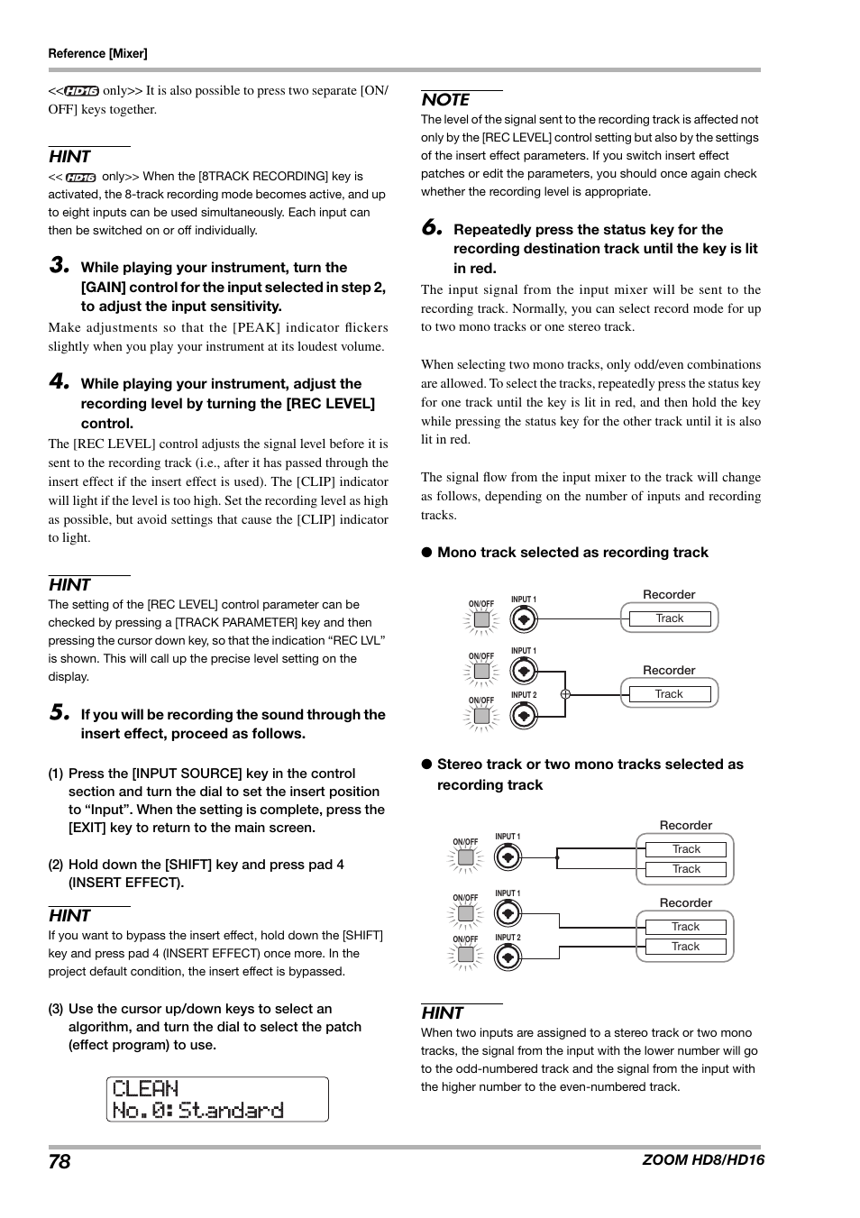 Clean clean no.0:standard no.0:standard | Zoom HD16 User Manual | Page 78 / 213