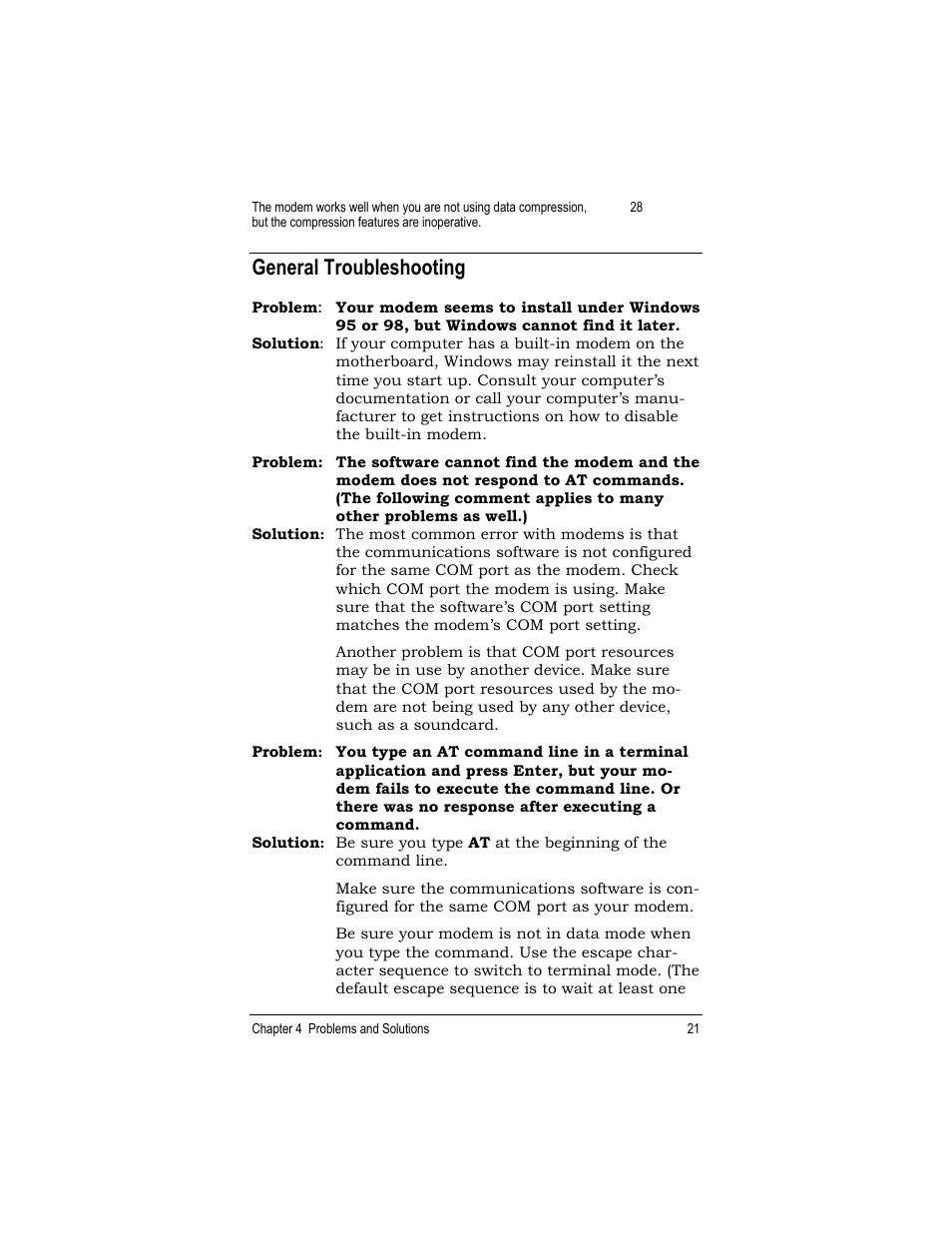 General troubleshooting | Zoom 1120 User Manual | Page 21 / 32