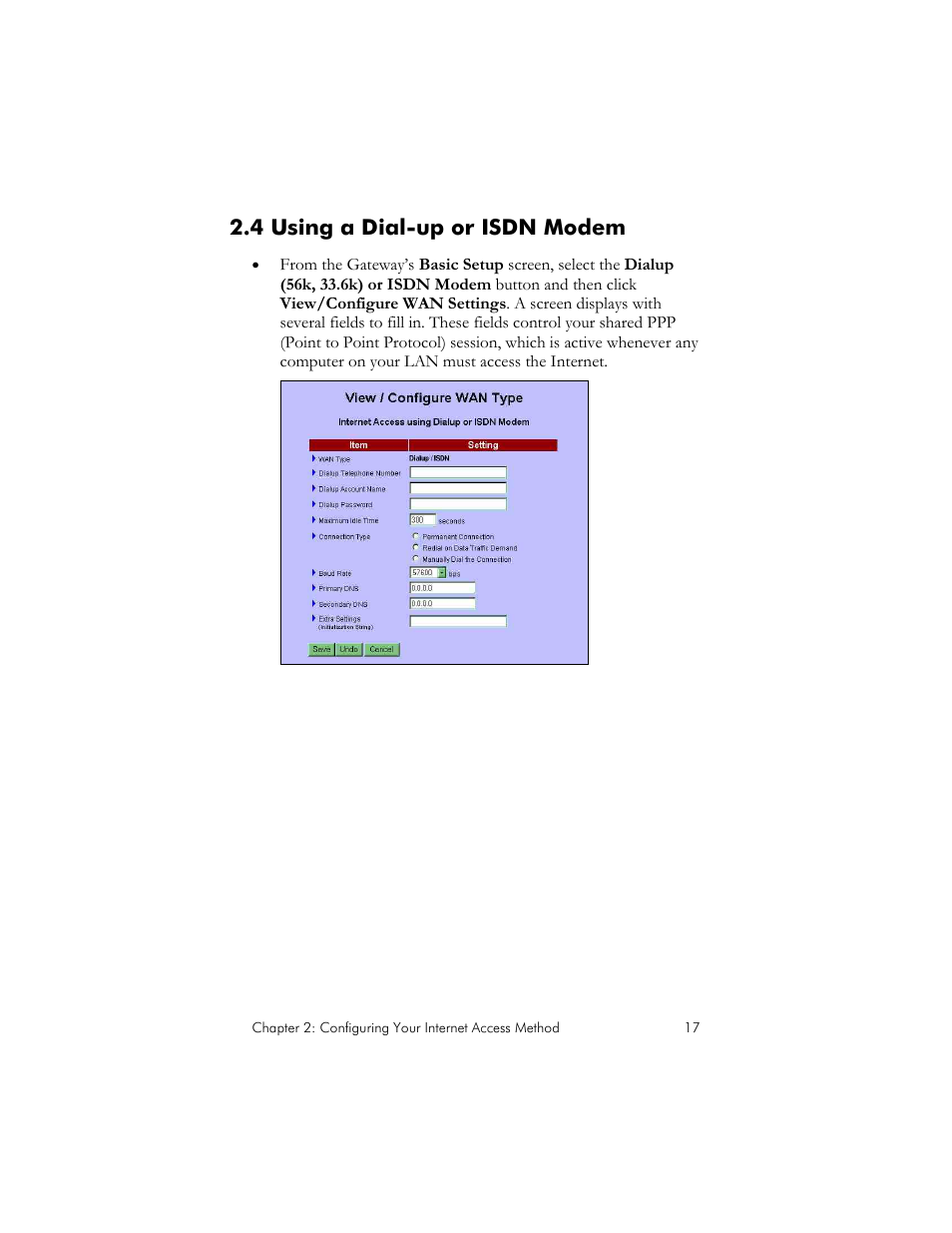 4 using a dial-up or isdn modem, Sing a, Up or | Isdn m, Odem | Zoom IG-4160 User Manual | Page 17 / 48