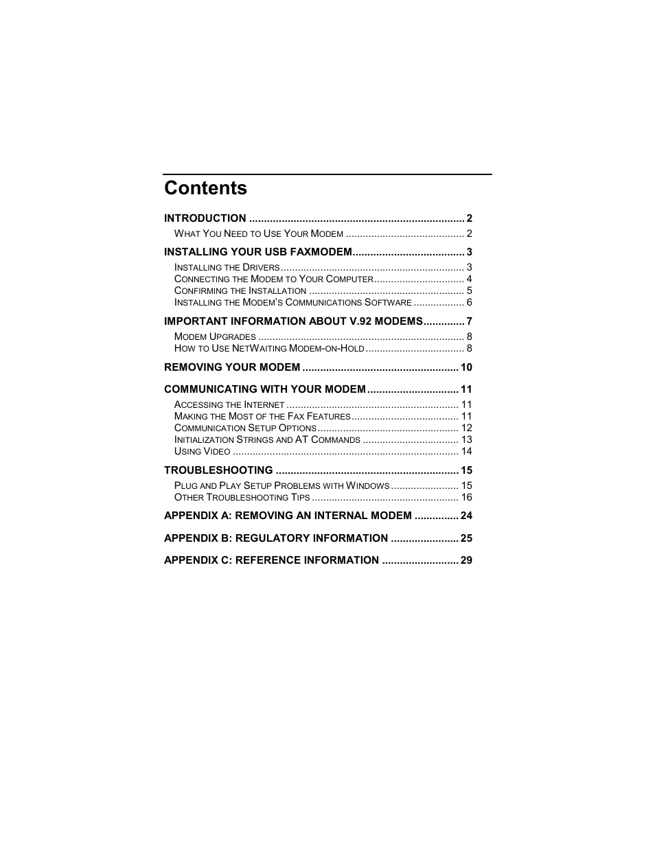 Zoom USB Faxmodem User Manual | Page 3 / 32