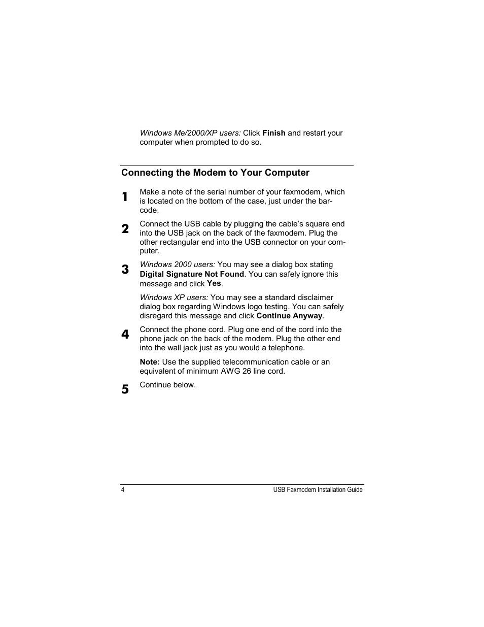 Zoom USB Faxmodem User Manual | Page 6 / 32