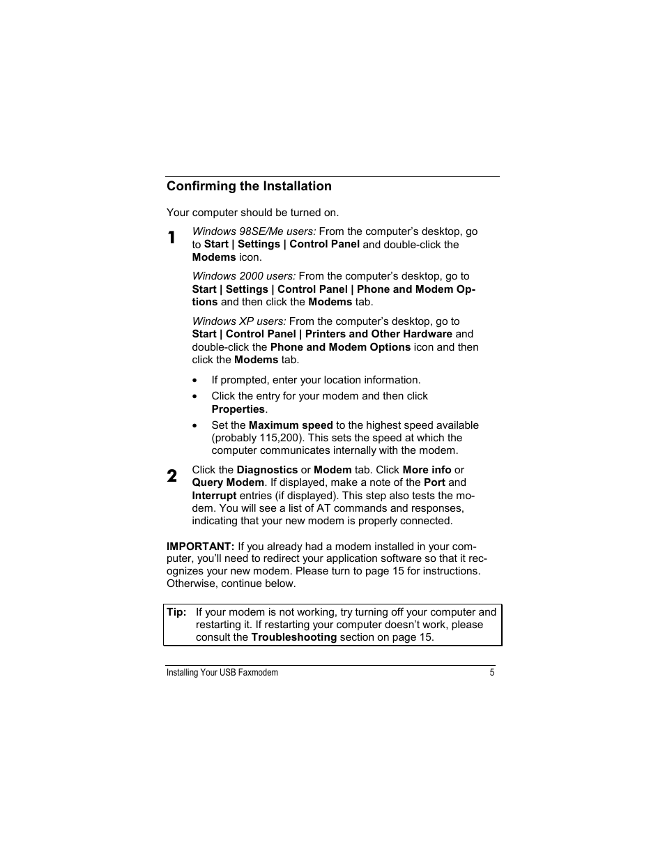 Zoom USB Faxmodem User Manual | Page 7 / 32