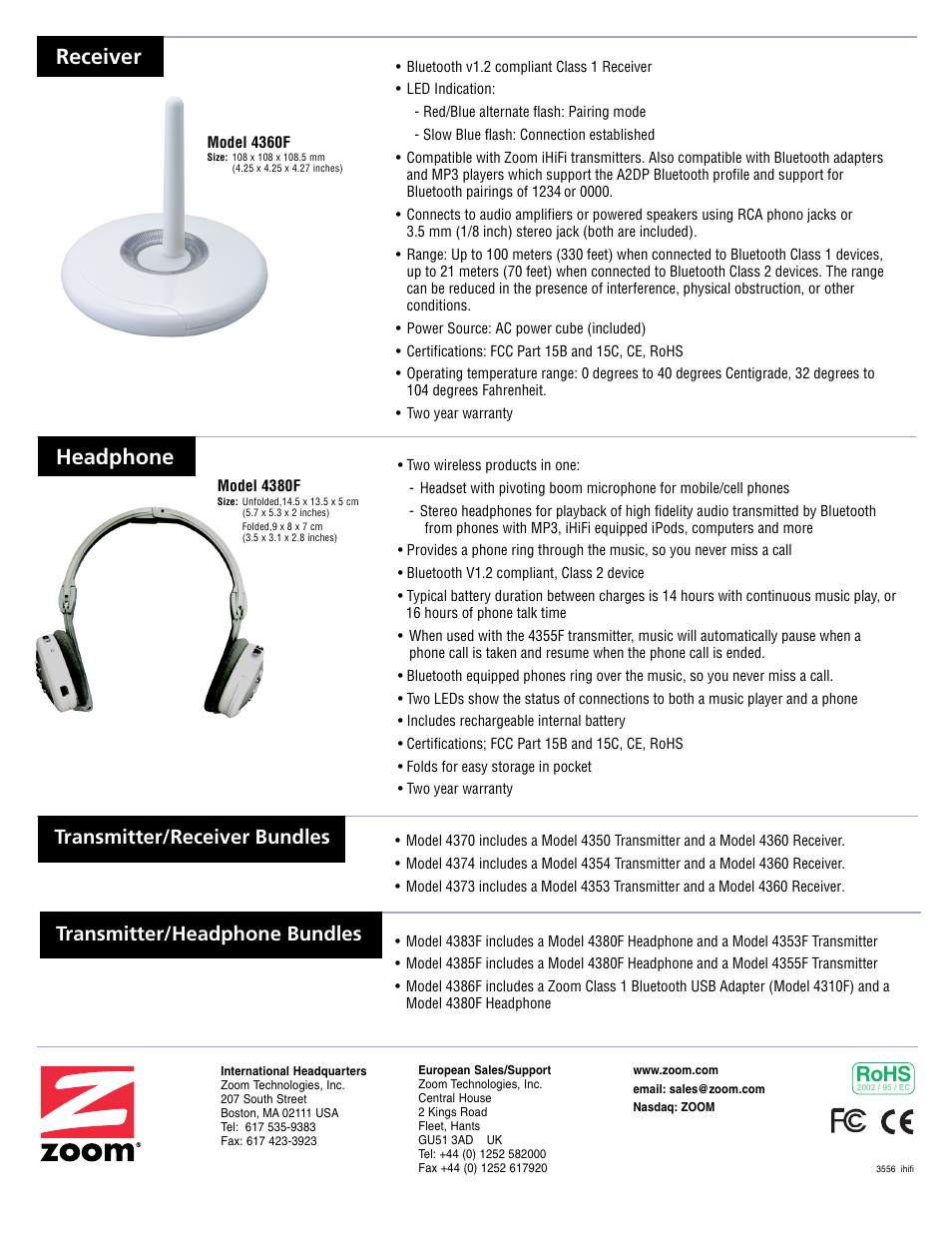 Rohs, Receiver headphone | Zoom iHiFi 4380F User Manual | Page 2 / 2