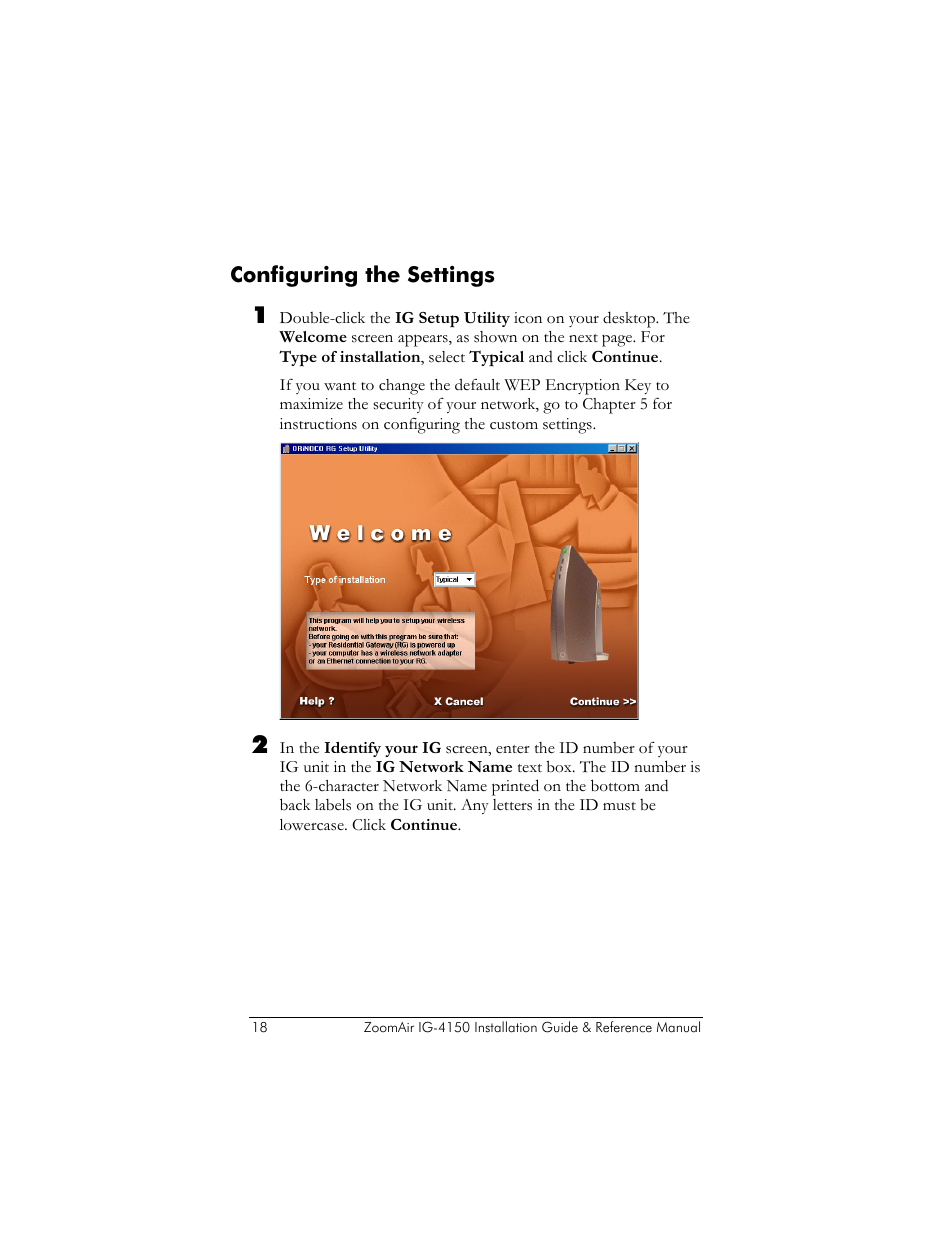 Configuring the settings, Ntroduction | Zoom ZoomAir IG-4150 User Manual | Page 18 / 72