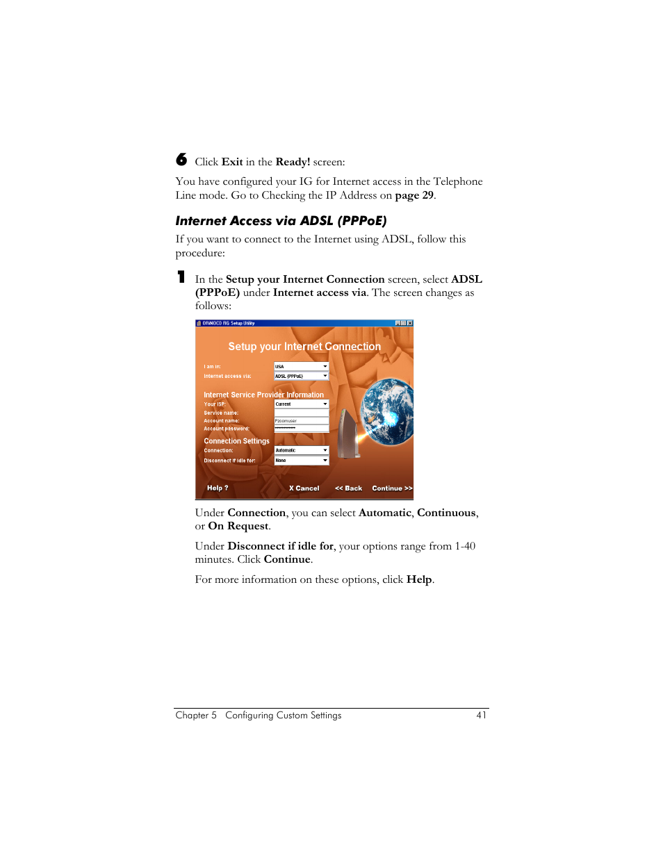 Internet access via adsl (pppoe), Ge 41 ) | Zoom ZoomAir IG-4150 User Manual | Page 41 / 72