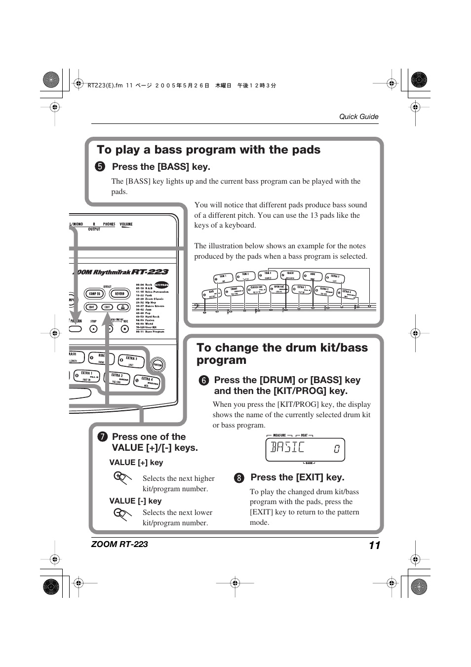 Basic | Zoom RT-223 User Manual | Page 11 / 88