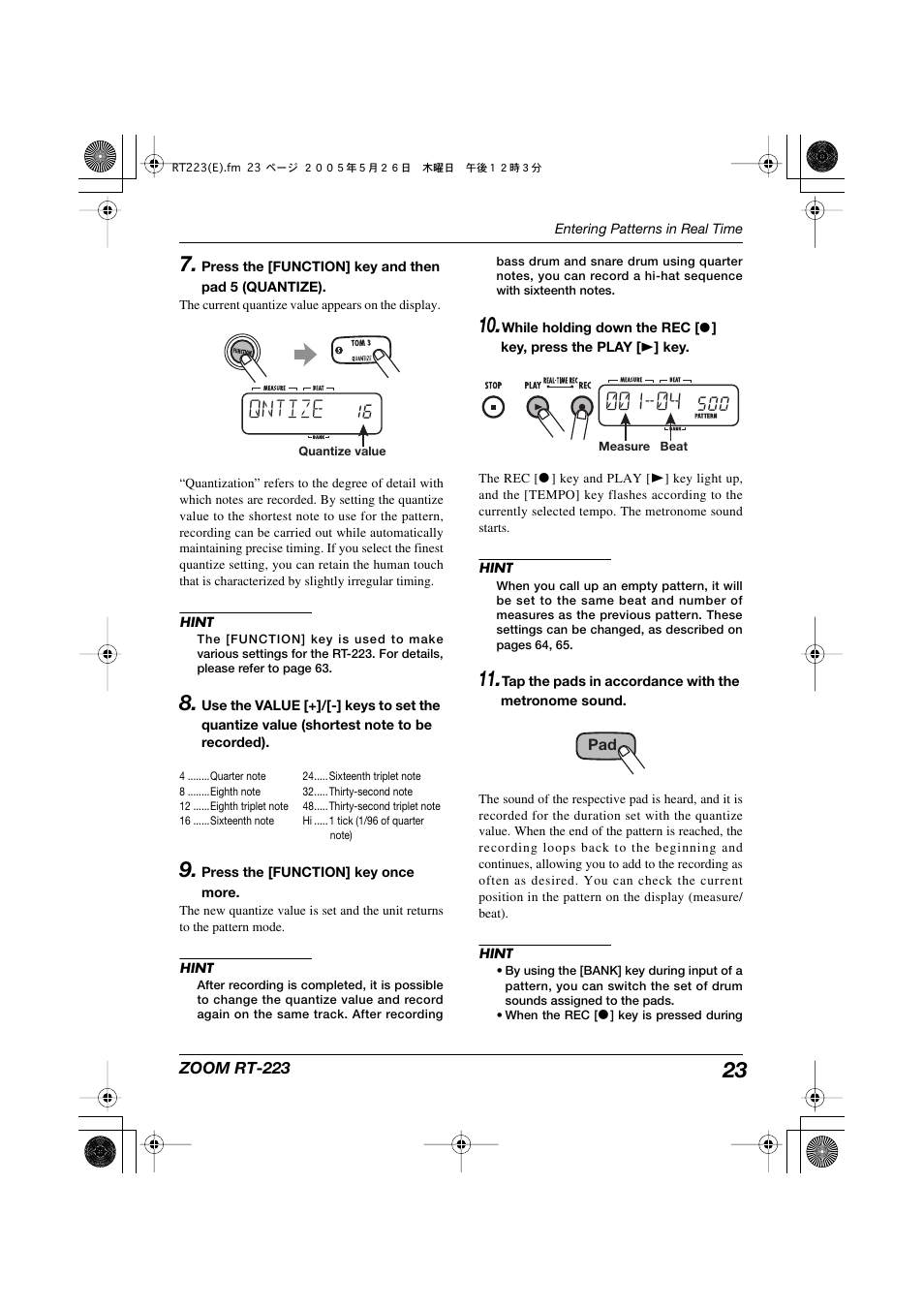 Qntize | Zoom RT-223 User Manual | Page 23 / 88