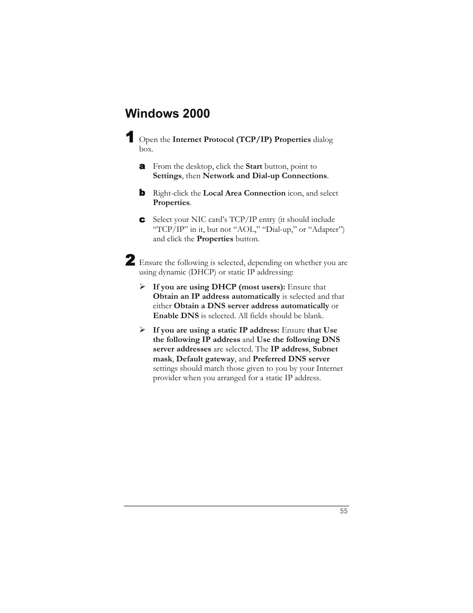 Windows 2000 | Zoom 1065 User Manual | Page 55 / 66