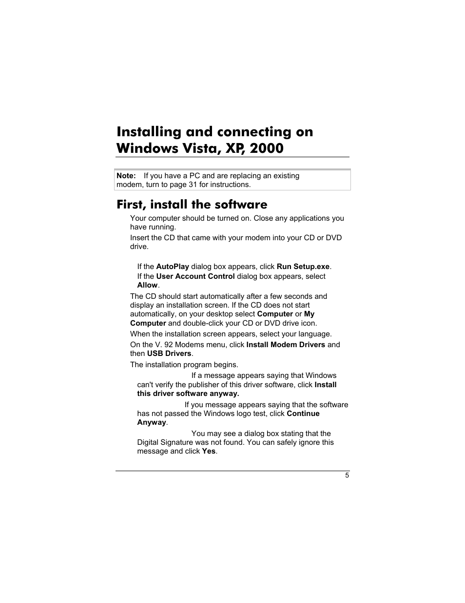 First, install the software | Zoom 3095 User Manual | Page 5 / 36