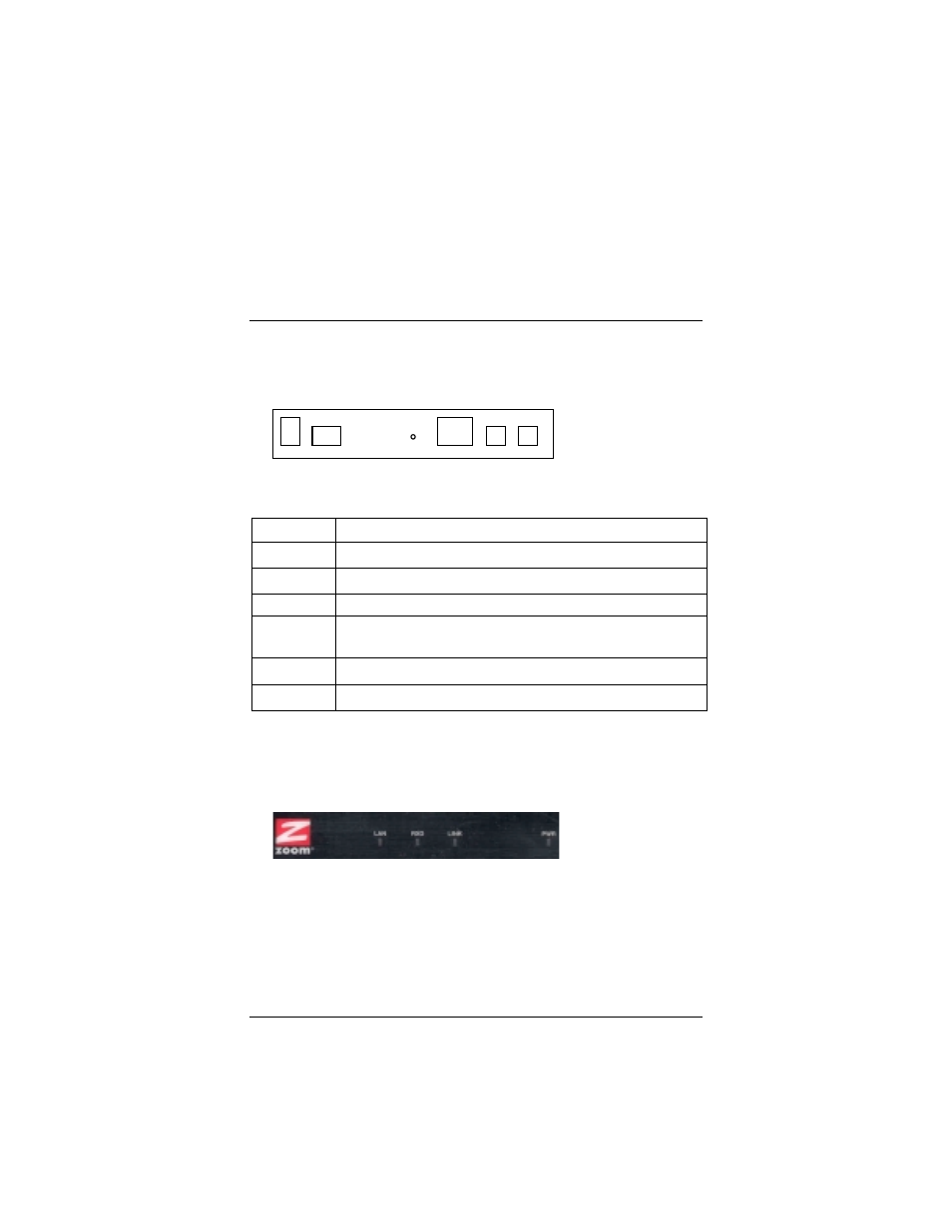 Back panel, Front panel, Appendix a: front and back panel data | Appendix a, Front and back panel data | Zoom ADSL Modem BRIDGE 5515 User Manual | Page 14 / 32