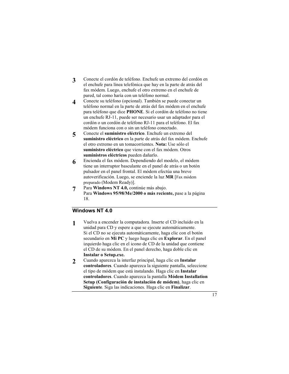 Windows nt 4.0 | Zoom 56K User Manual | Page 17 / 67