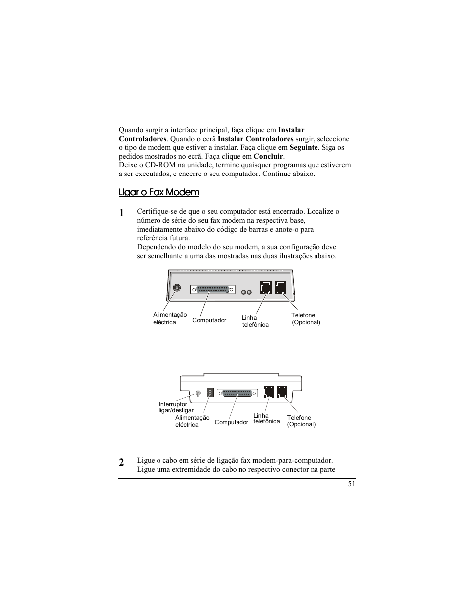 Ligar o fax modem, Windows nt 4.0 | Zoom 56K User Manual | Page 51 / 67