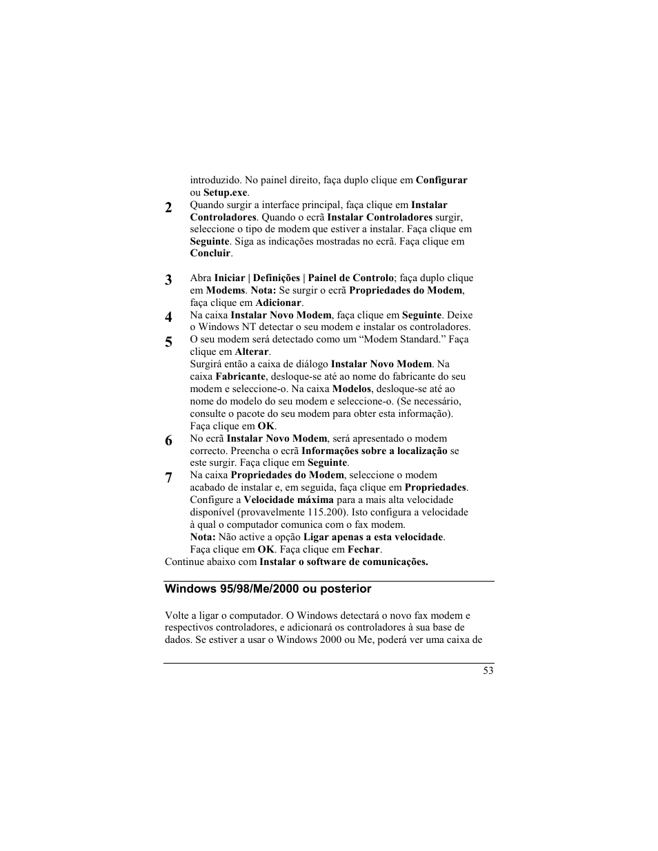 Windows 95/98/me/2000 ou posterior | Zoom 56K User Manual | Page 53 / 67