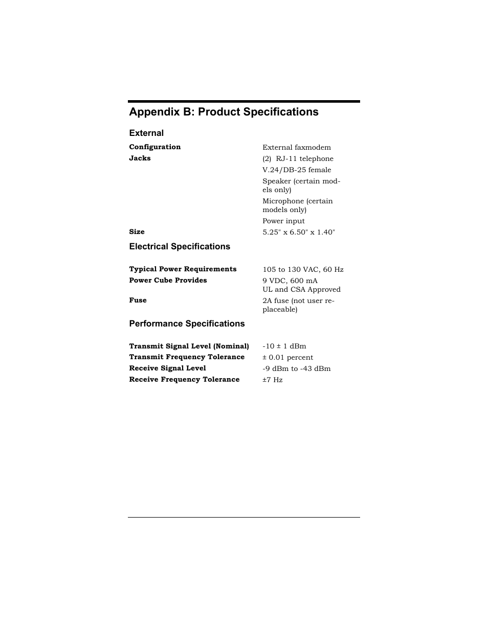 Appendix b: product specifications | Zoom MAC User Manual | Page 29 / 32