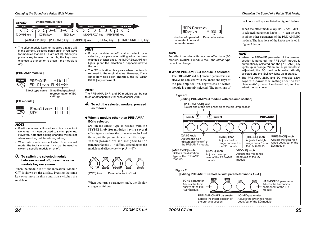 Depth = 80 depth = 80 é mod:chorus mod:chorus | Zoom G7.1ut User Manual | Page 13 / 41