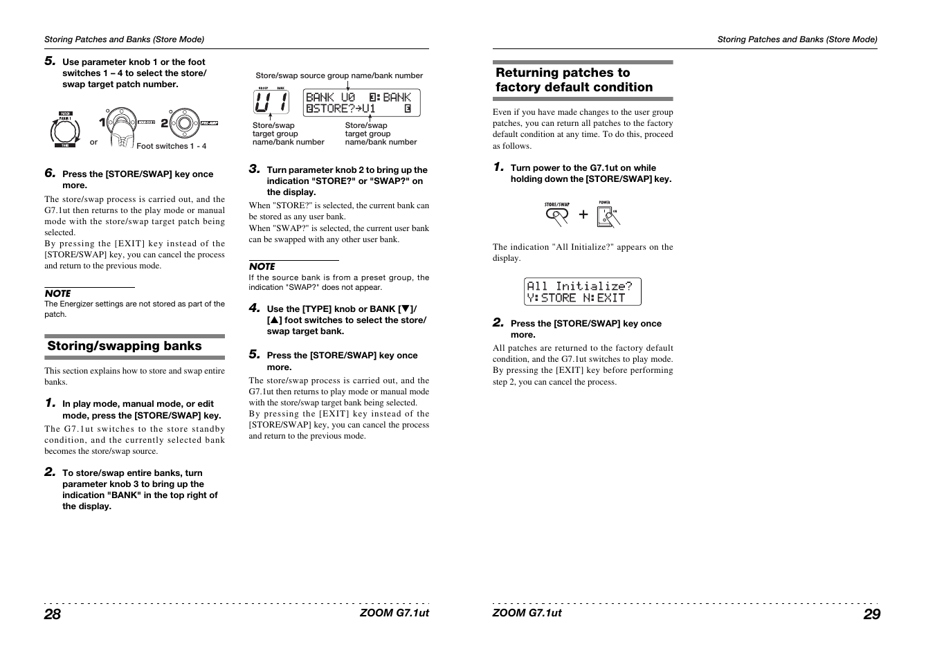 Store? store?åu1 u1 é bank u0 bank u0 £:bank :bank | Zoom G7.1ut User Manual | Page 15 / 41