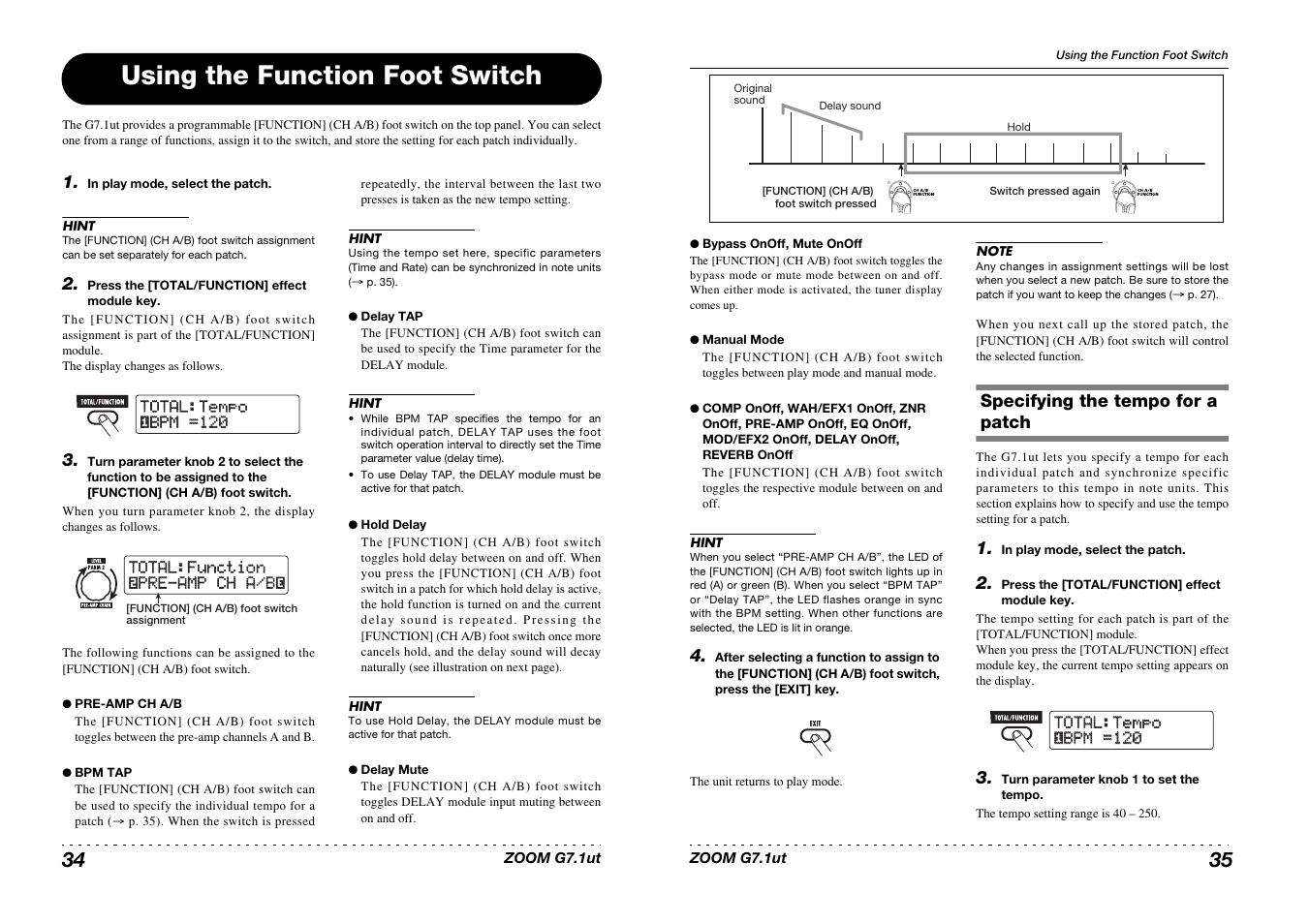 Using the function foot switch | Zoom G7.1ut User Manual | Page 18 / 41