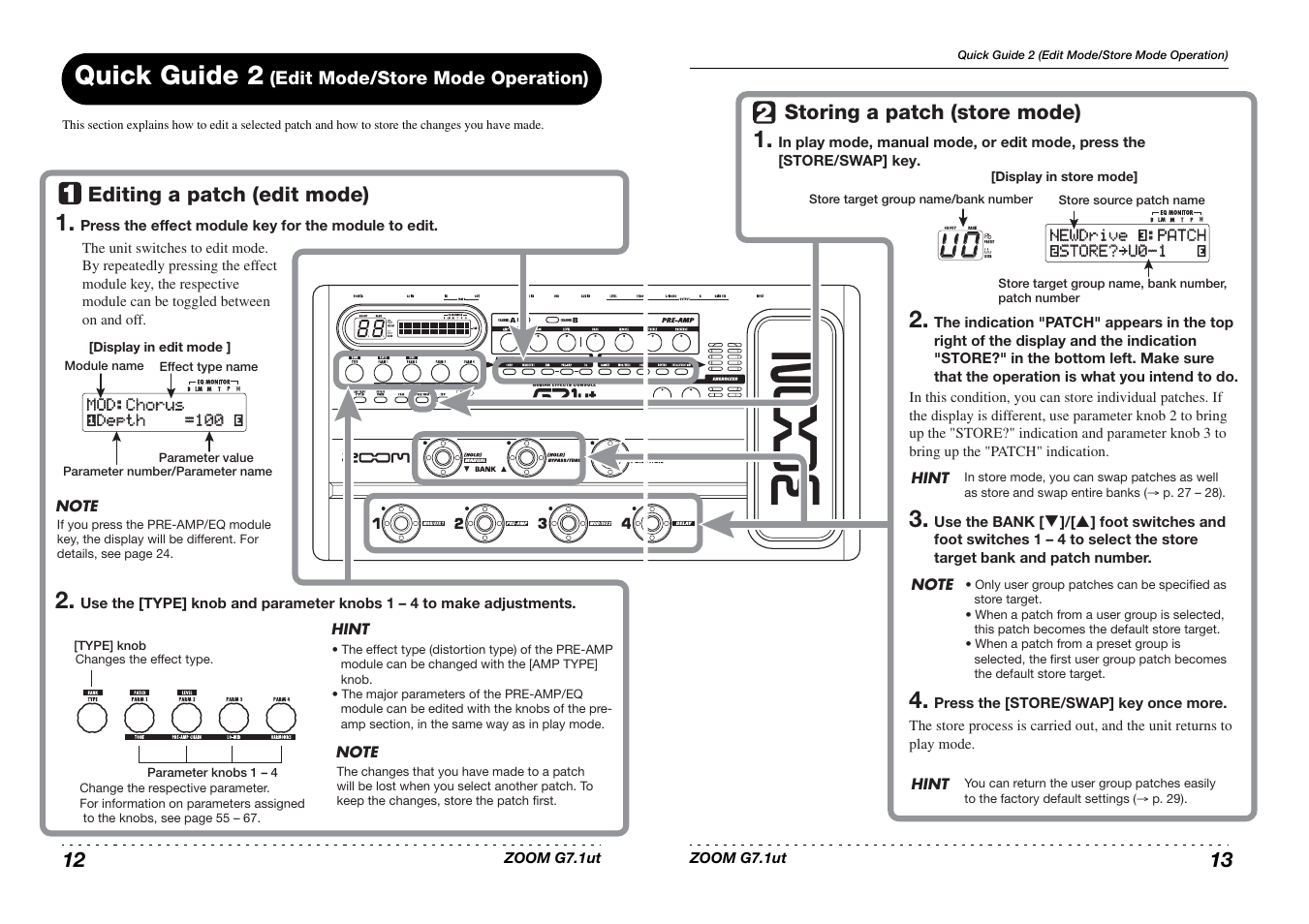 Quick guide 2 | Zoom G7.1ut User Manual | Page 7 / 41