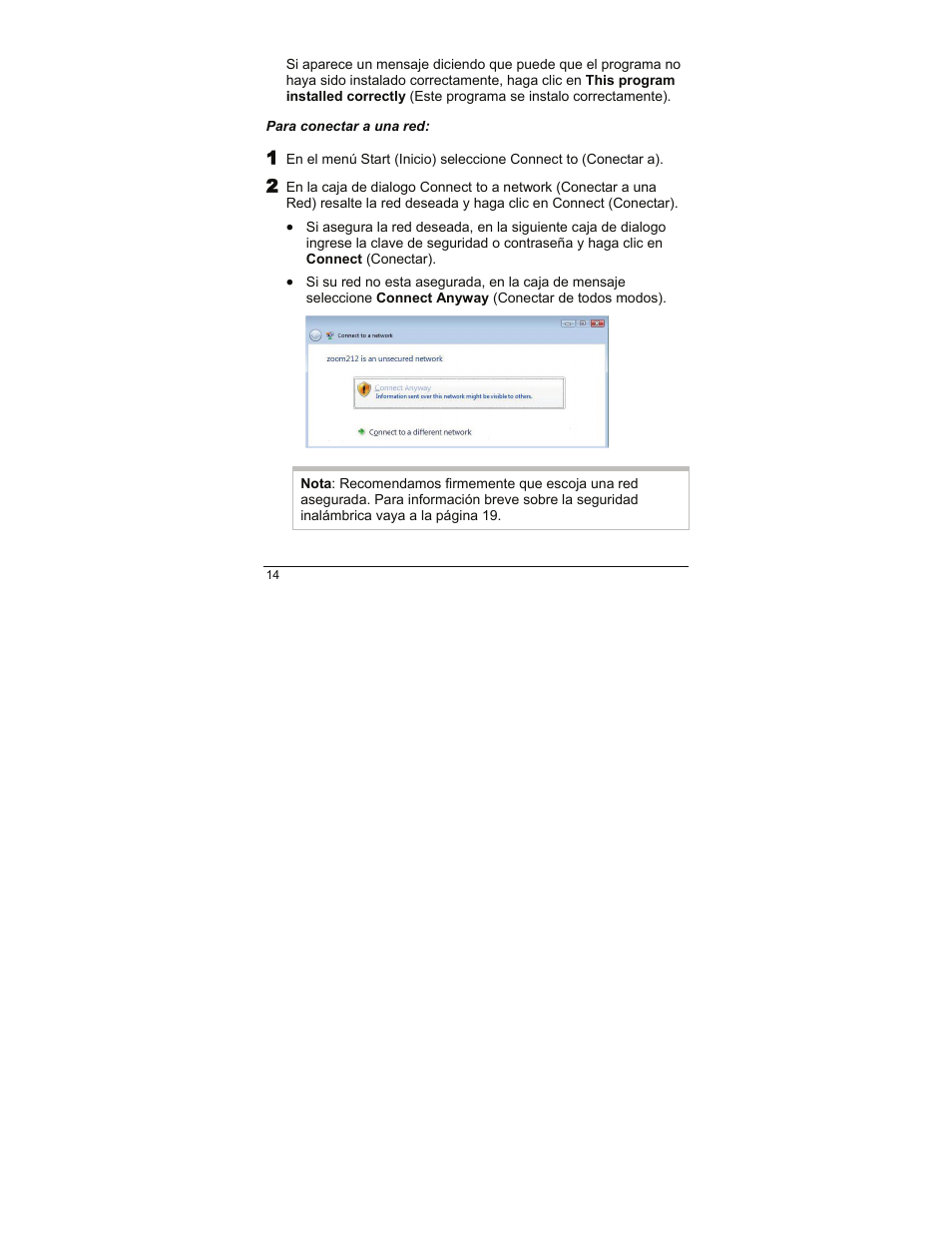 Para conectar a una red | Zoom 4410A User Manual | Page 14 / 24