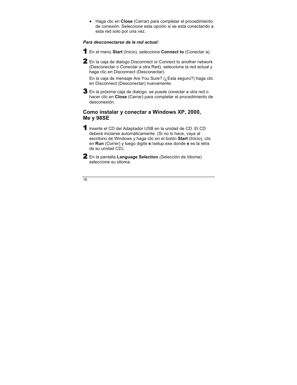 Para desconectarse de la red actual | Zoom 4410A User Manual | Page 16 / 24