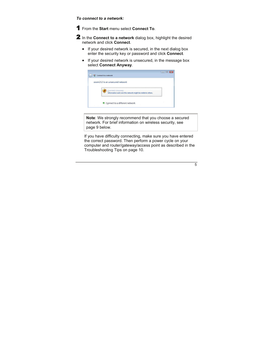 To connect to a network | Zoom 4410A User Manual | Page 5 / 24